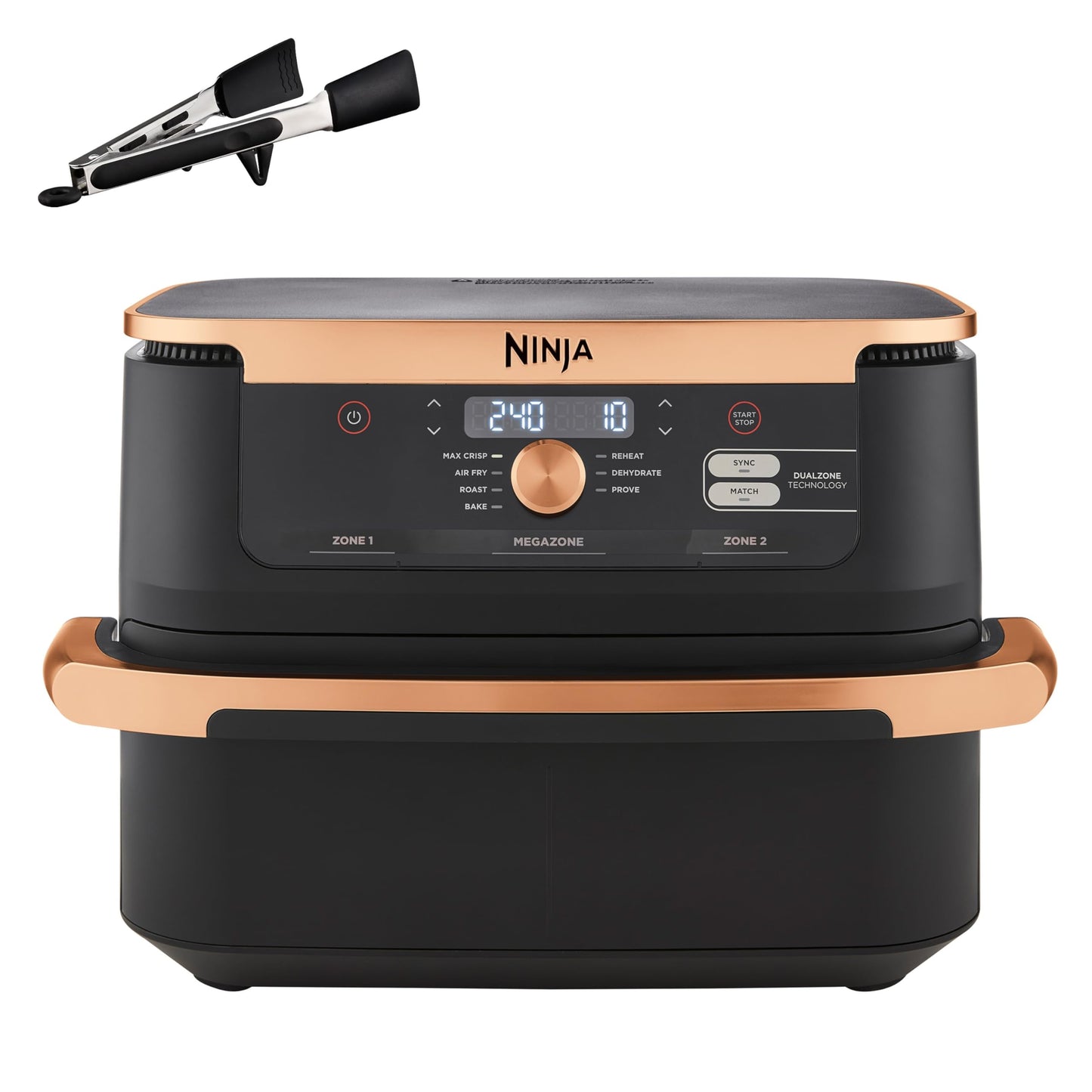 Ninja Foodi FlexDrawer Dual Zone Heißluftfritteuse, 10,4L, 7-in-1, Schwarz/Kupfer